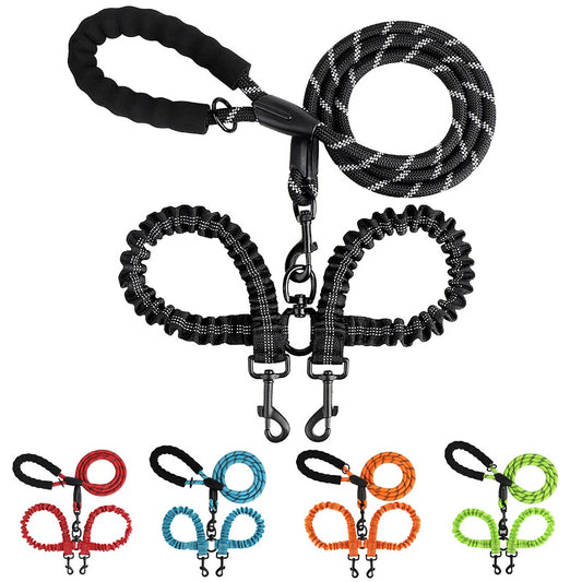 YTYINCN Dual Dog Leash Elastic Nylon Coupler For Walks