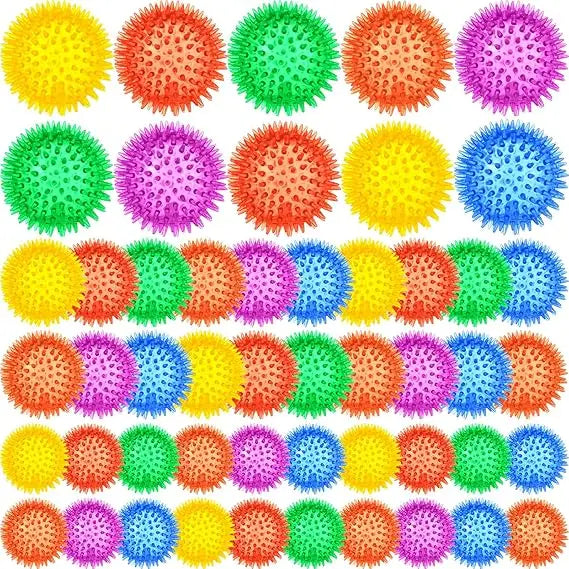 Squeaky Dog Toys Spiky Balls 50 Pack for Aggressive Chewers
