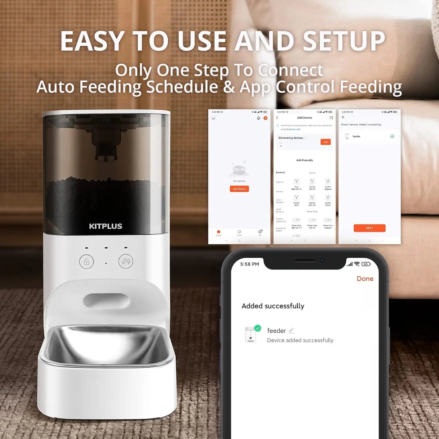 Automatic Timed Cat Feeder With App Control And Lock Lid