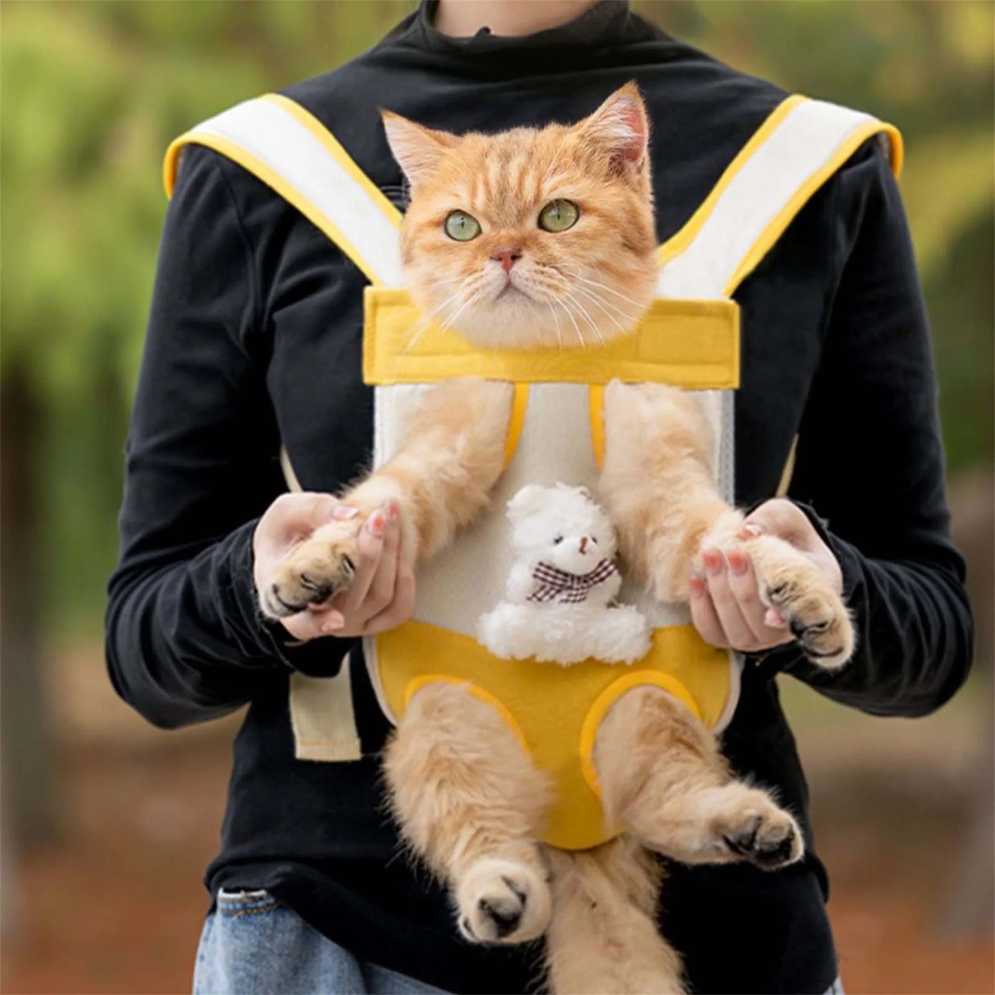 Portable Cat Carrier Backpack For Pets Breathable Front Back