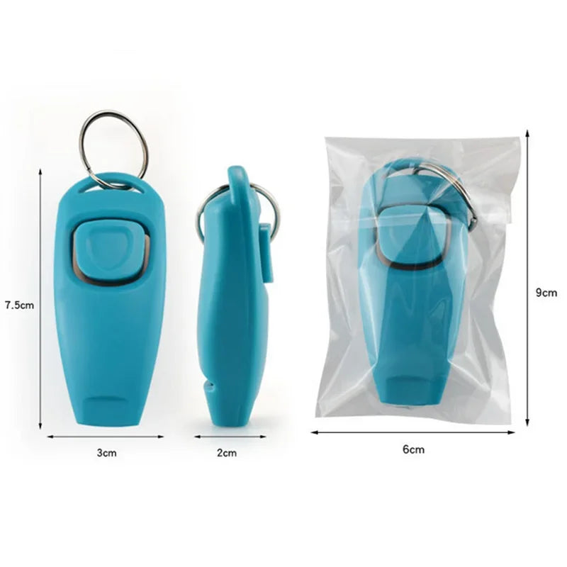 Two In One Dog Clicker Training Whistle With Key Ring