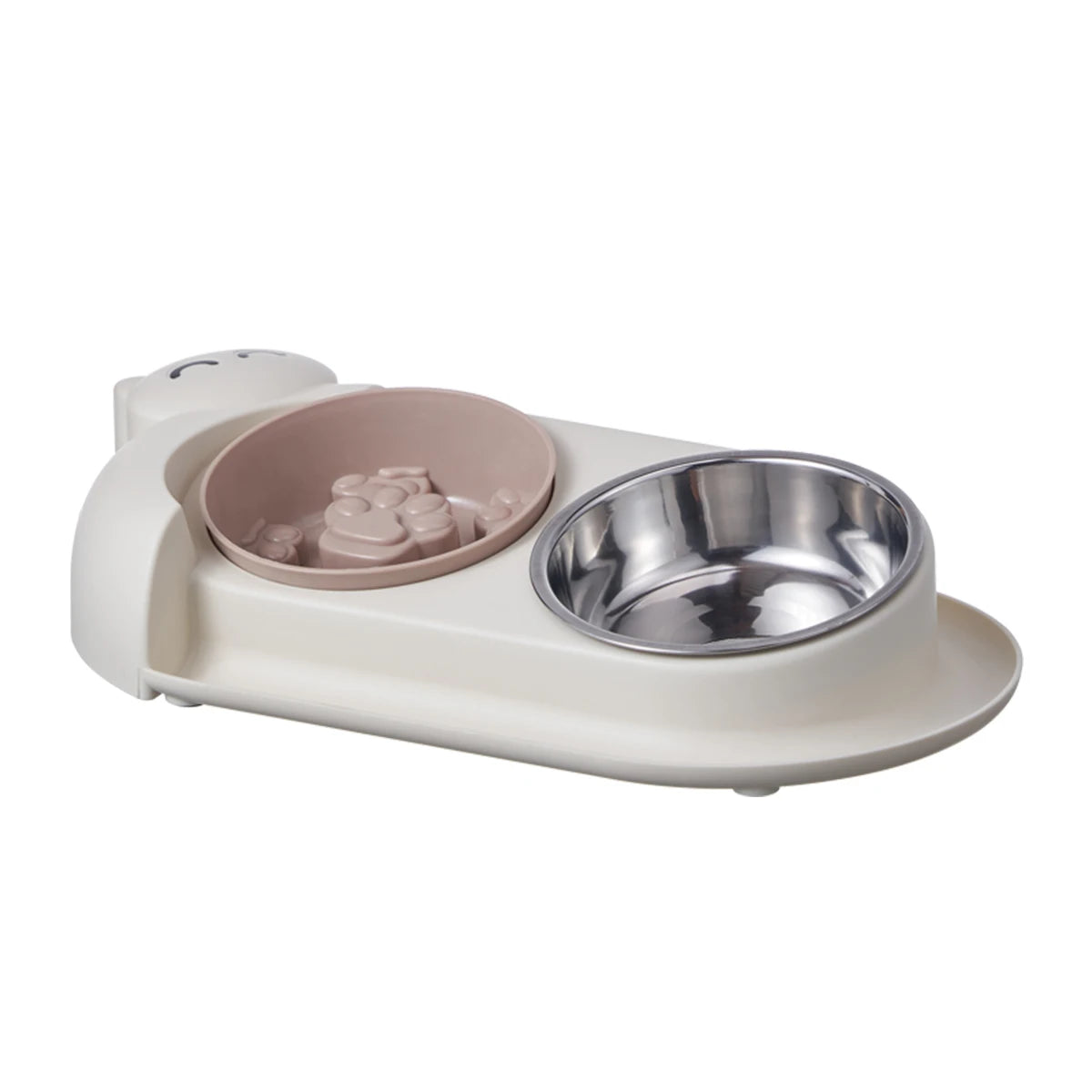 Multi Purpose Pet Double Bowl Feeder With Stainless Steel Bowls