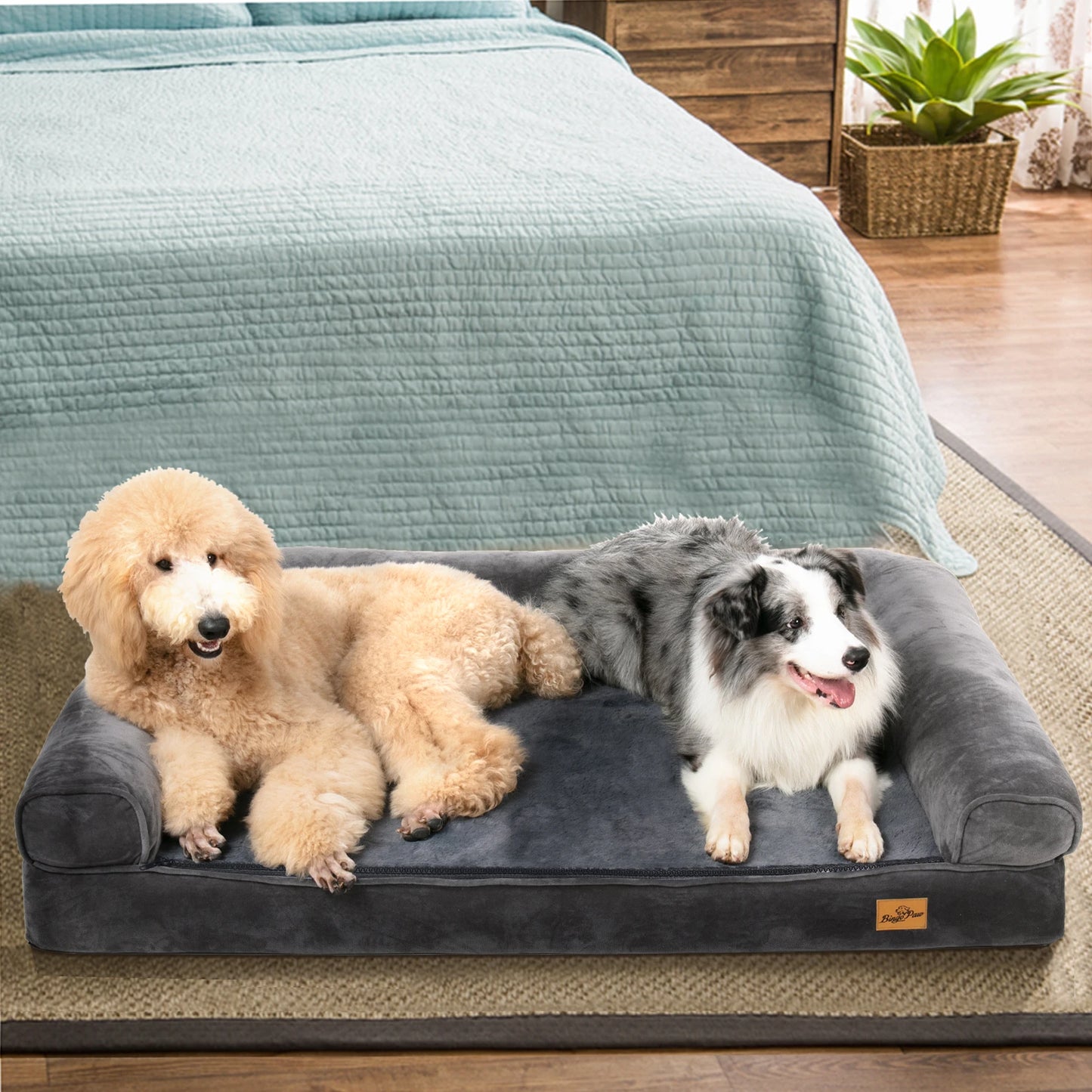Guangdong Cozy Sofa Dog Bed With Waterproof Cover And Bolster