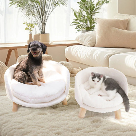 BORWARTCN Ultra Soft Elevated Dog Cat Sofa Bed Waterproof Cushion