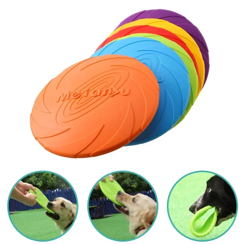 Silicone Dog Frisbee Flying Disc Interactive Toy For Pets