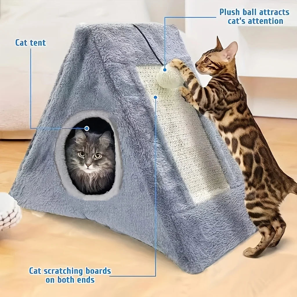 ZhejiangHign-concerned Cat Bed With Plush Toy Ball Scratching Board