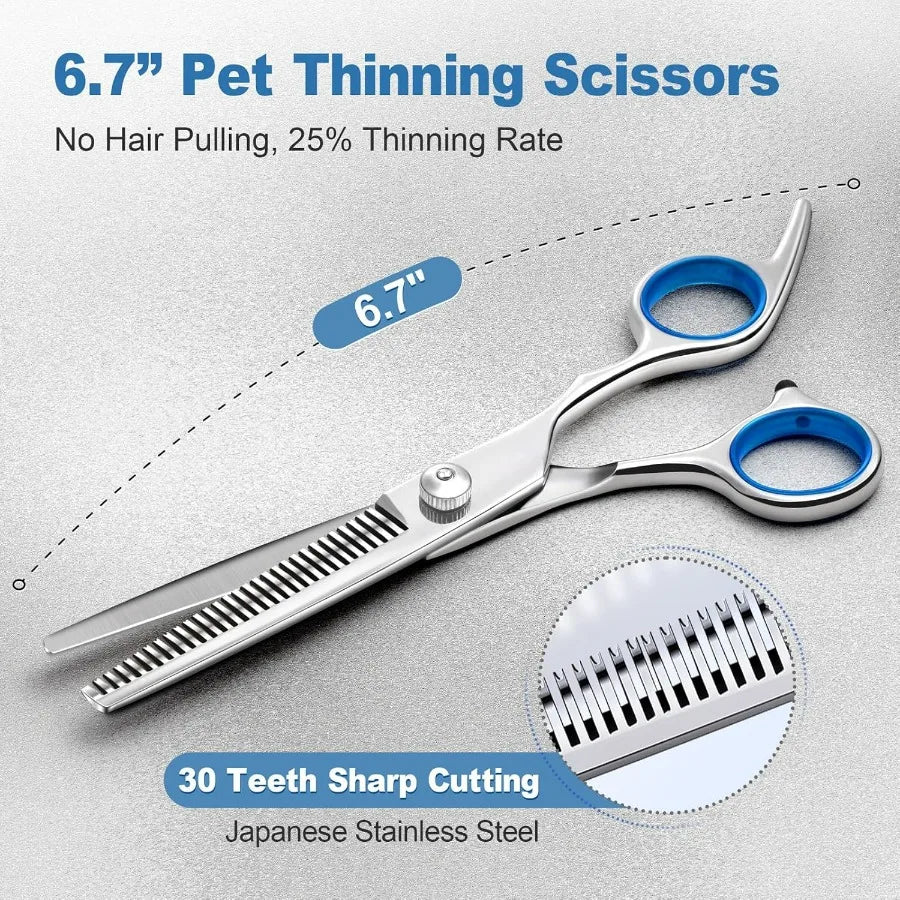 Titanium Coated 4CR Stainless Dog Grooming Scissors Safety Round Tip