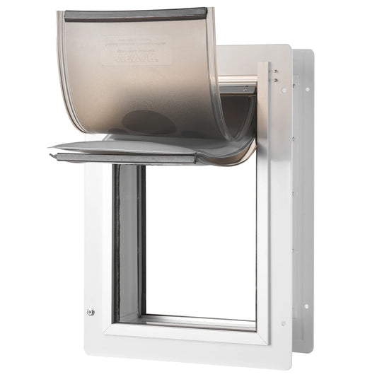 SucceBuy Pet Door With Metal Frame Lock 3 Flap System Weatherproof