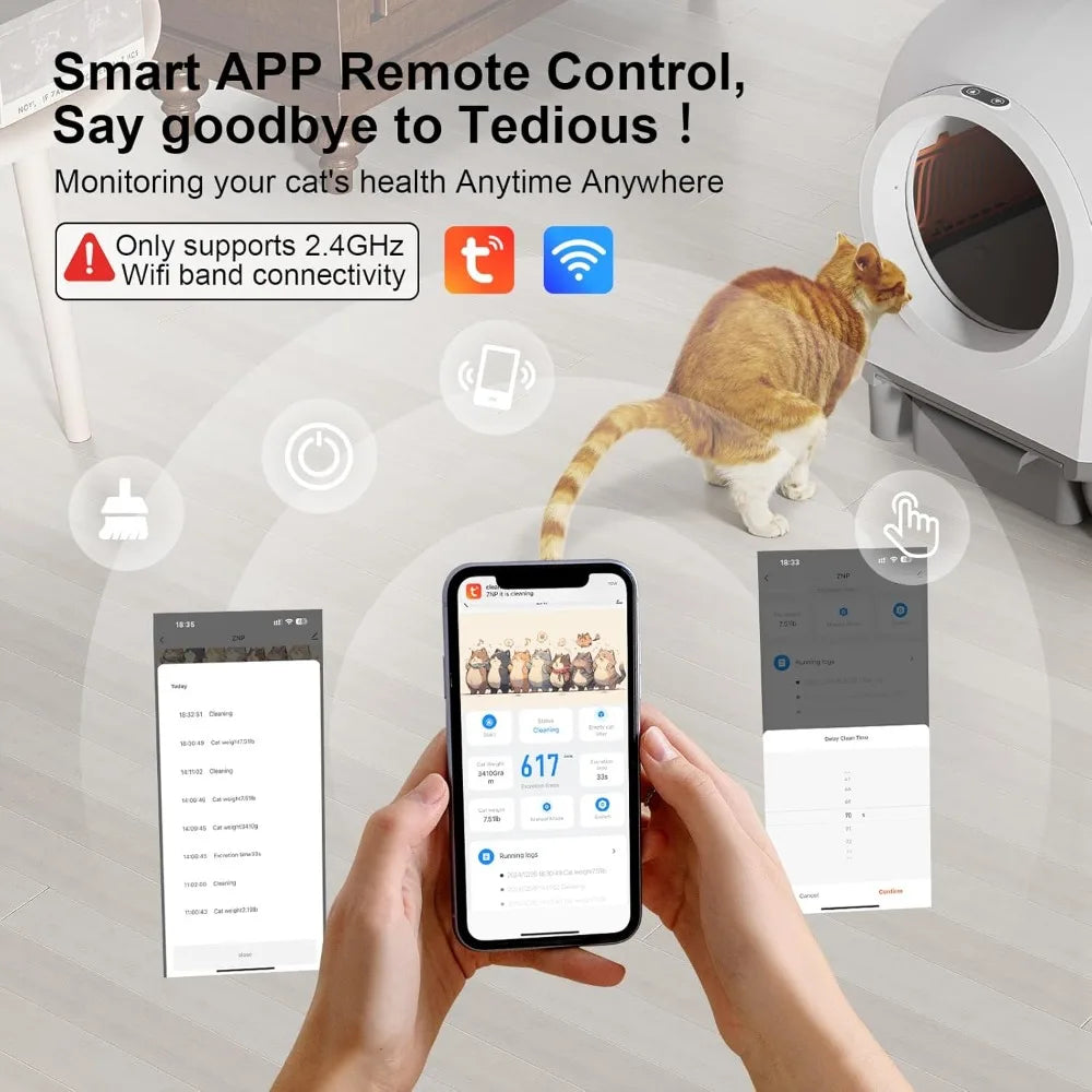 Self Cleaning Litter Box With App Control For Multi Cat