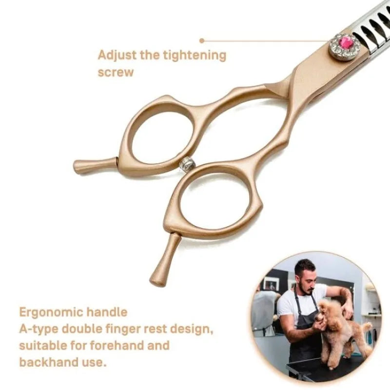 Wingsbro Professional Curved Thinning Dog Grooming Scissors