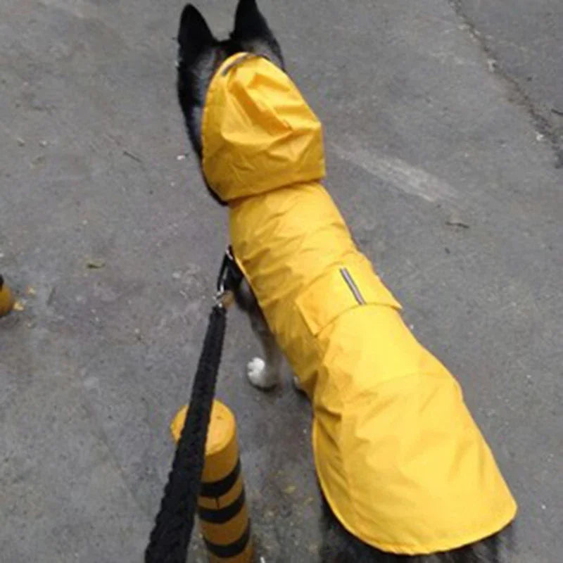 Dog Raincoat Waterproof Polyester Reflective Stripe Jacket