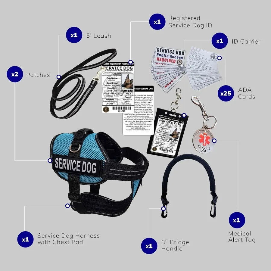 XMSJ ActiveDogs Full Service Dog Kit Vest Harness With Handle