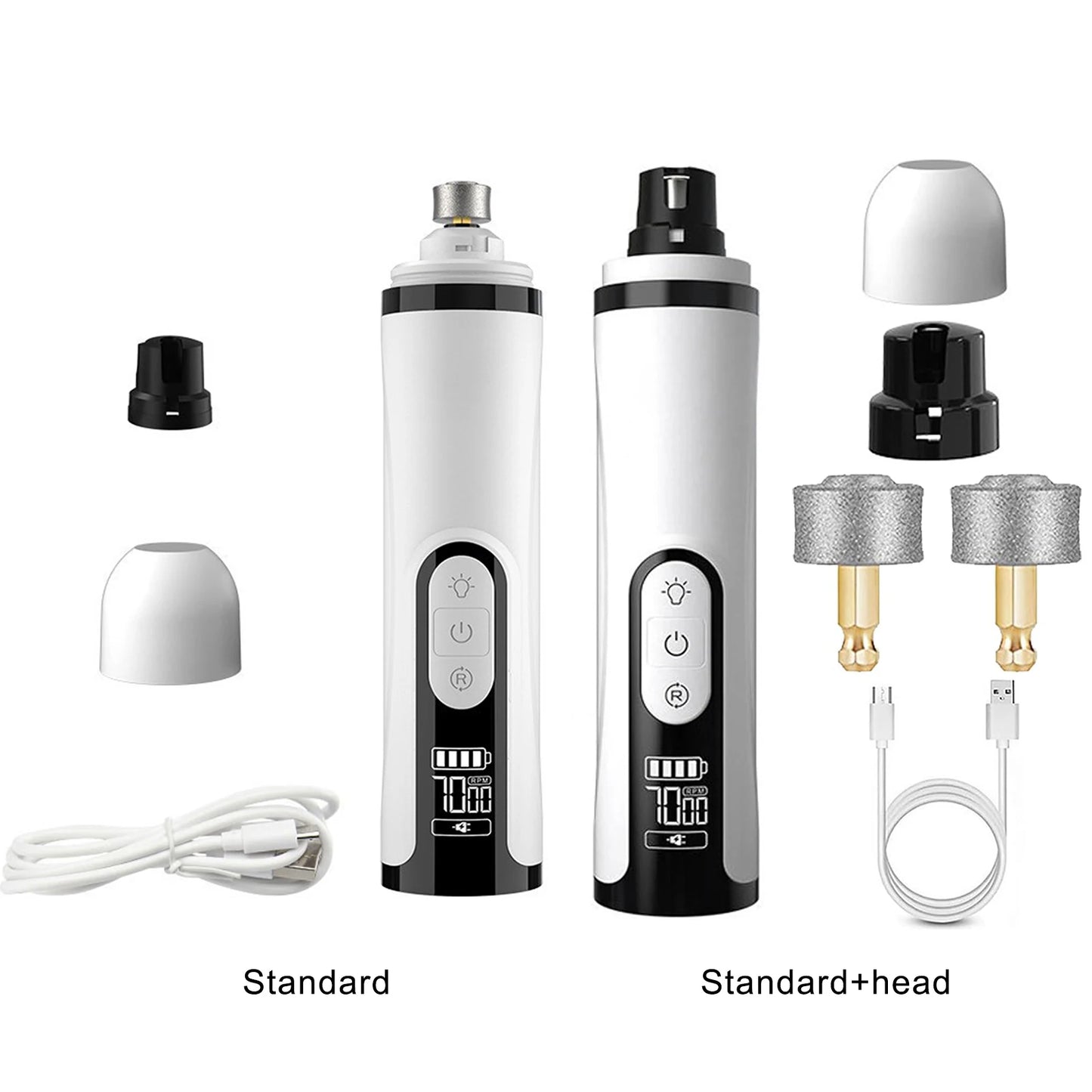 APWIKOGER Electric Dog Nail Grinder Rechargeable Quiet Cat Trimmer