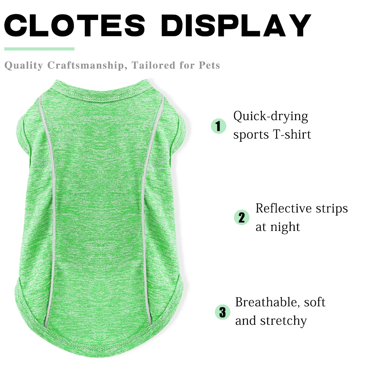 NONECN Sun Protection Dog Shirts With Reflective Strips Quick Dry