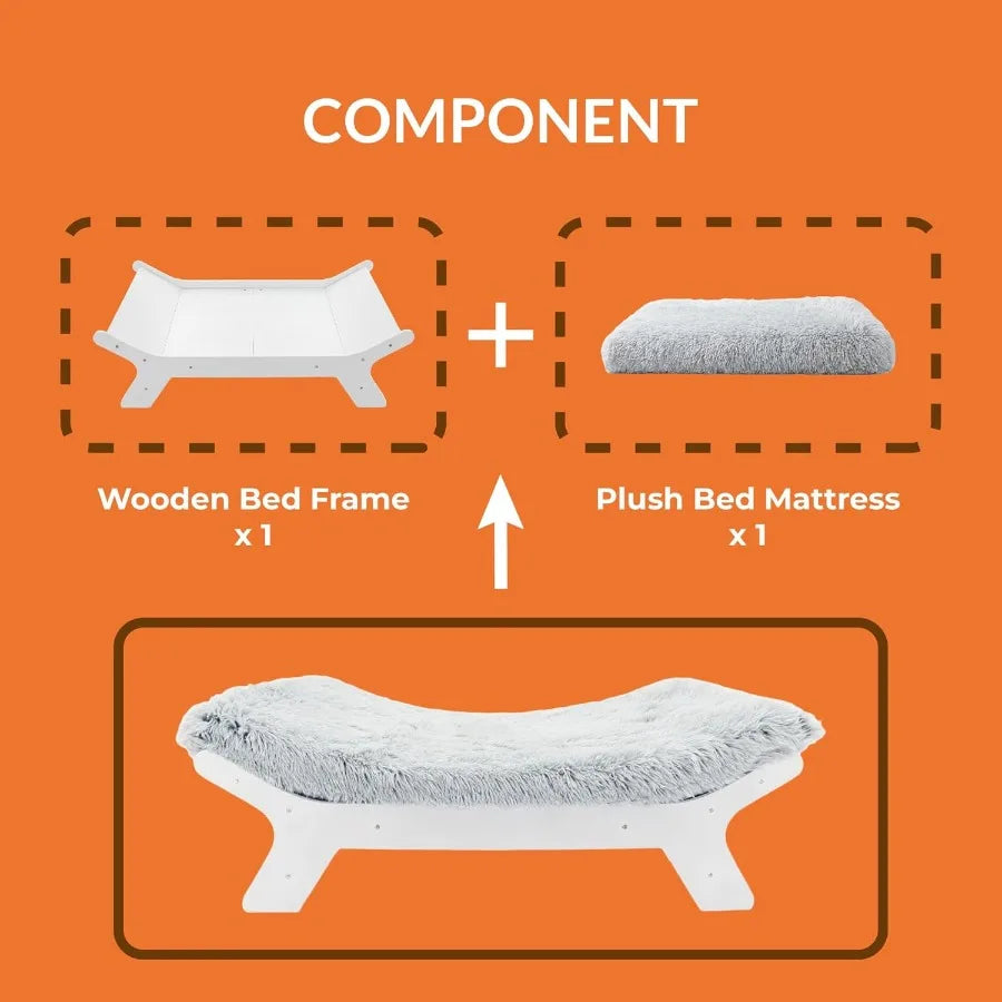 Sichuan Elevated Dog Bed With Wooden Frame And Washable Cover