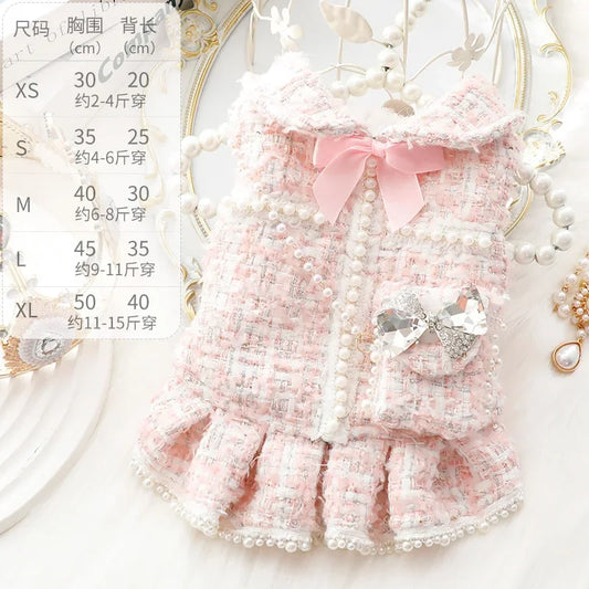 CN Dog Winter Princess Dress Backpack Luxury Fashion For Pets