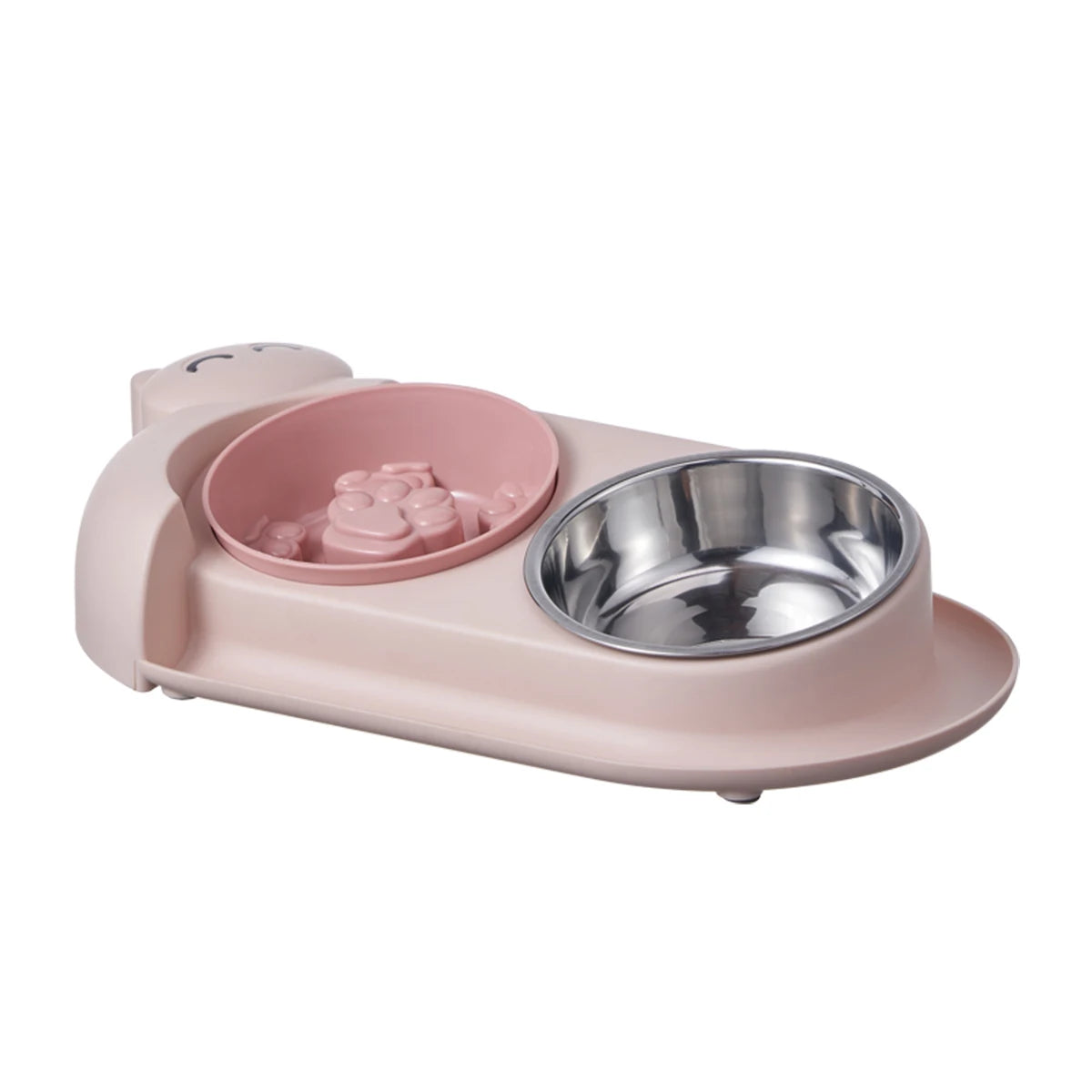 Multi Purpose Pet Double Bowl Feeder With Stainless Steel Bowls
