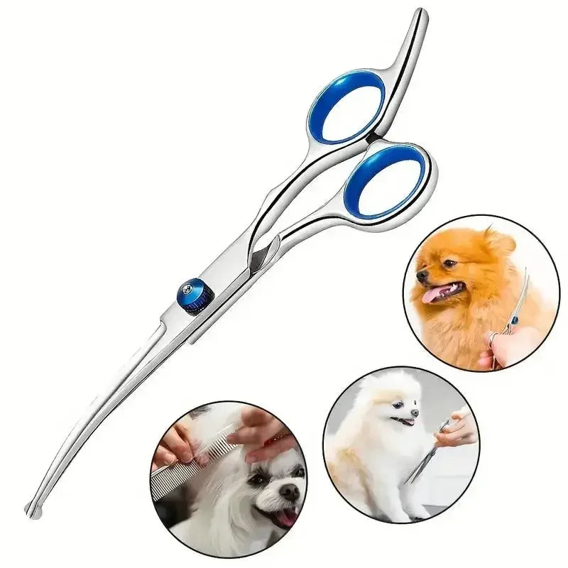 Ambidextrous Pet Safe Stainless Steel Dog Grooming Scissors Round Head