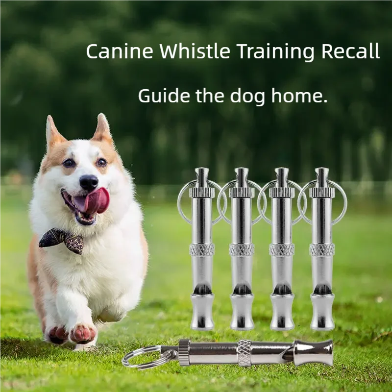 Dog Training Ultrasonic Whistle Stainless Steel Adjustable Pet Training Device