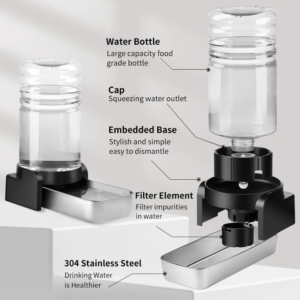 Automatic Gravity Cat Water Dispenser Stainless Steel Large Capacity 5.7 Liters