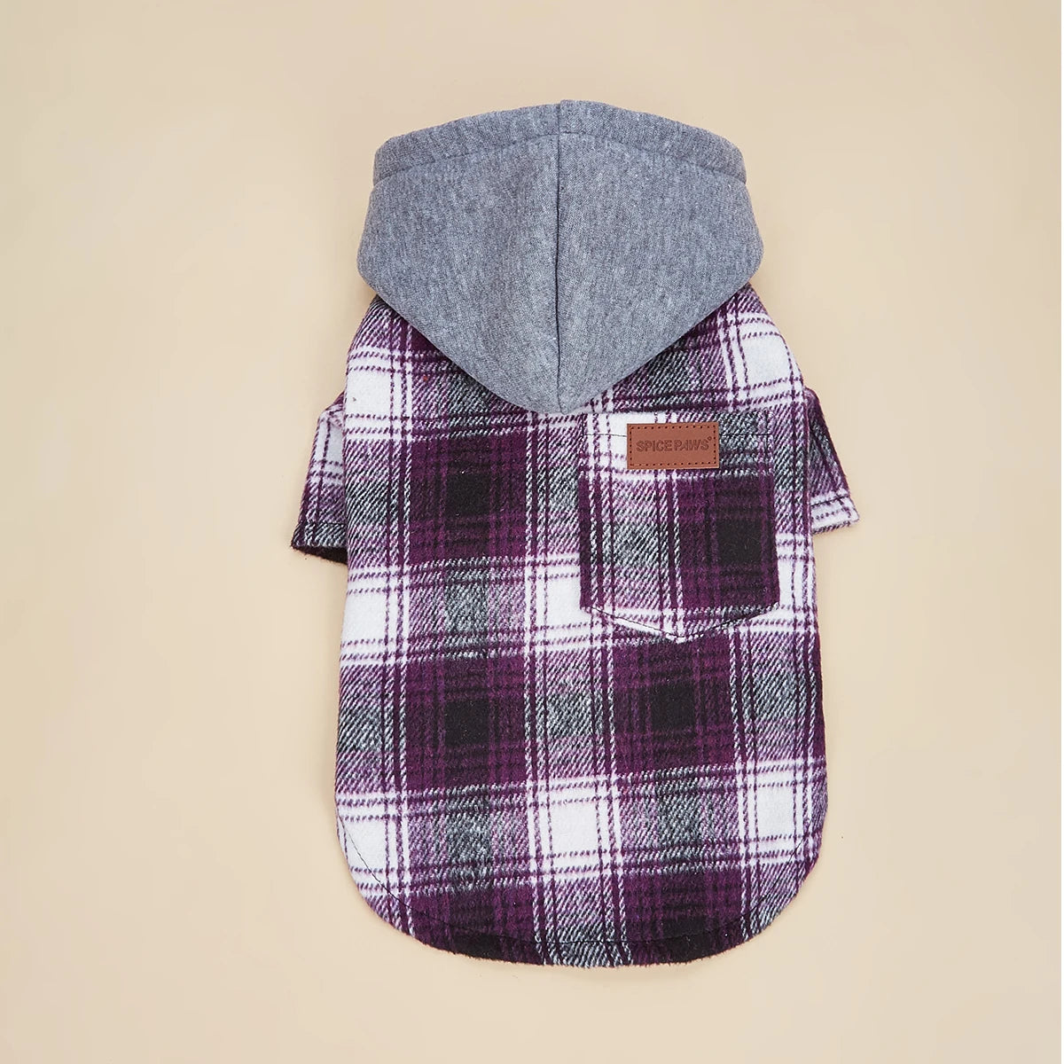 Dog Hoodie For Small Dogs Plaid Pocket Puppy Sweatshirt