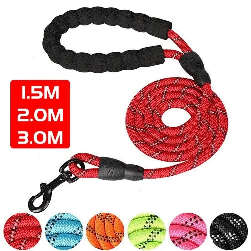 Reflective Dog Leash With Padded Handle Heavy Duty Traction Rope