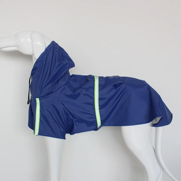 Waterproof Hooded Dog Raincoat With Reflective Cloak Style