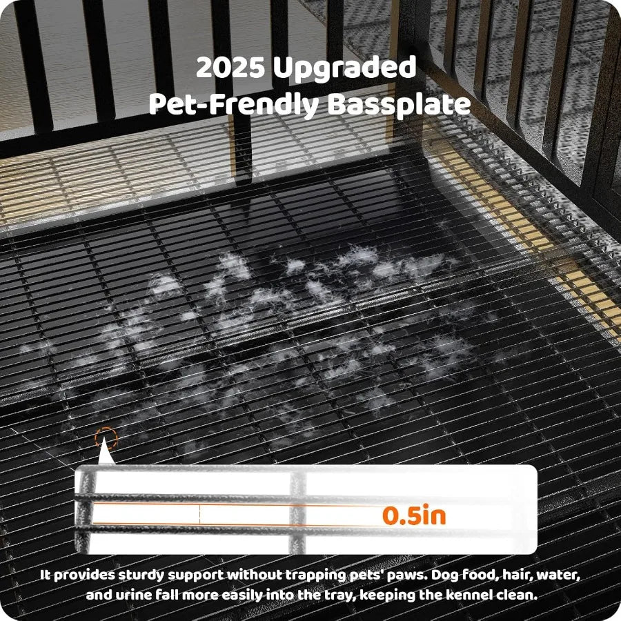 High-Concerned Indestructible Dog Crate With Removable Trays