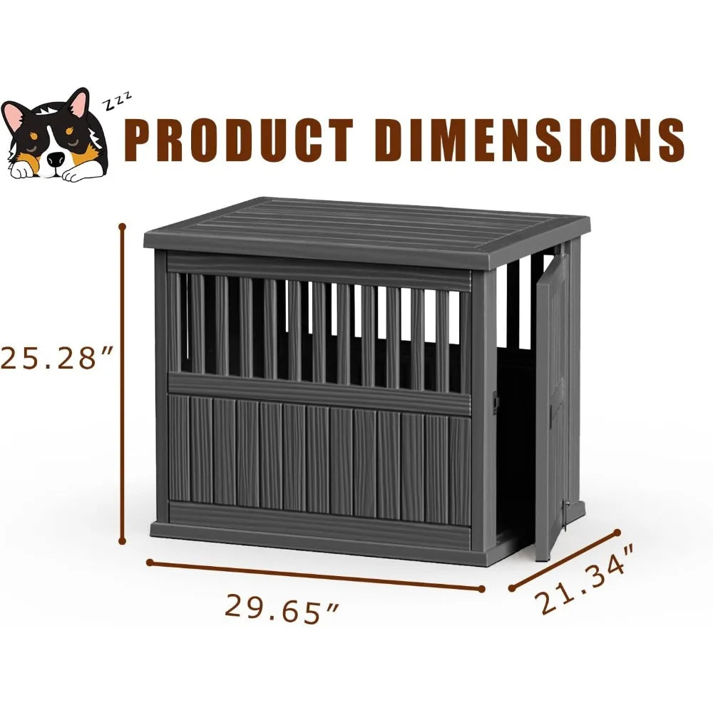 CHENGWEI Lockable Dog Crate End Table for Indoor Use