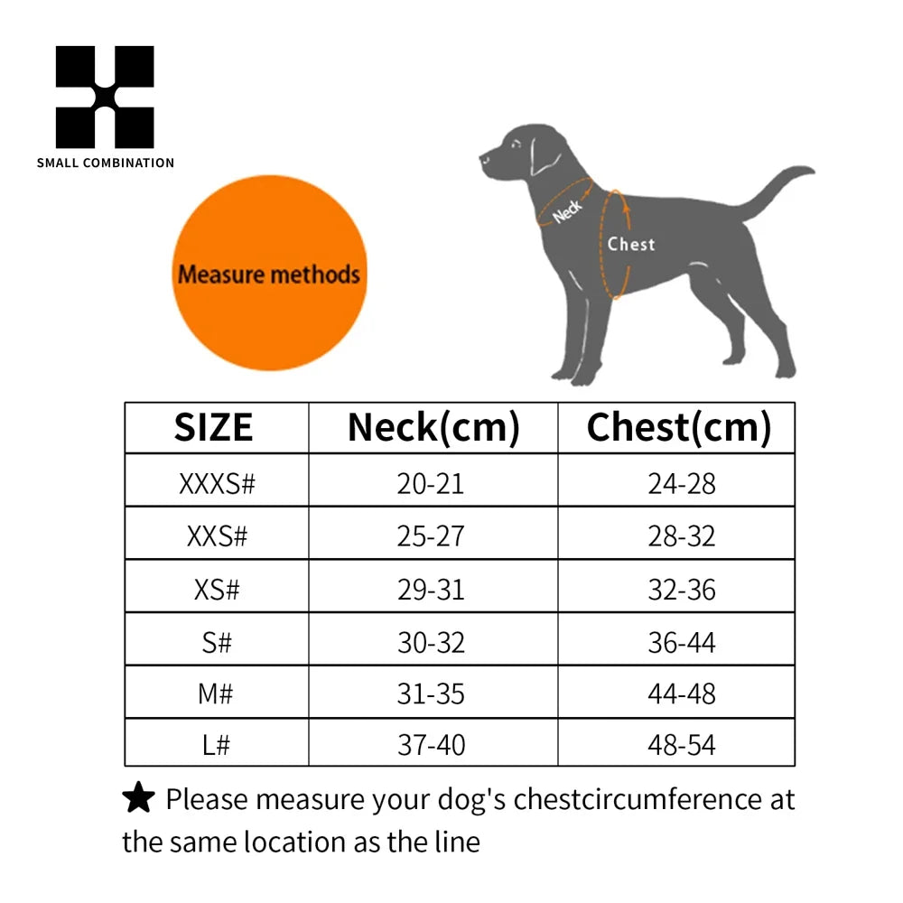 Small Combination Dog Harness Leash Set Reflective Adjustable Vest