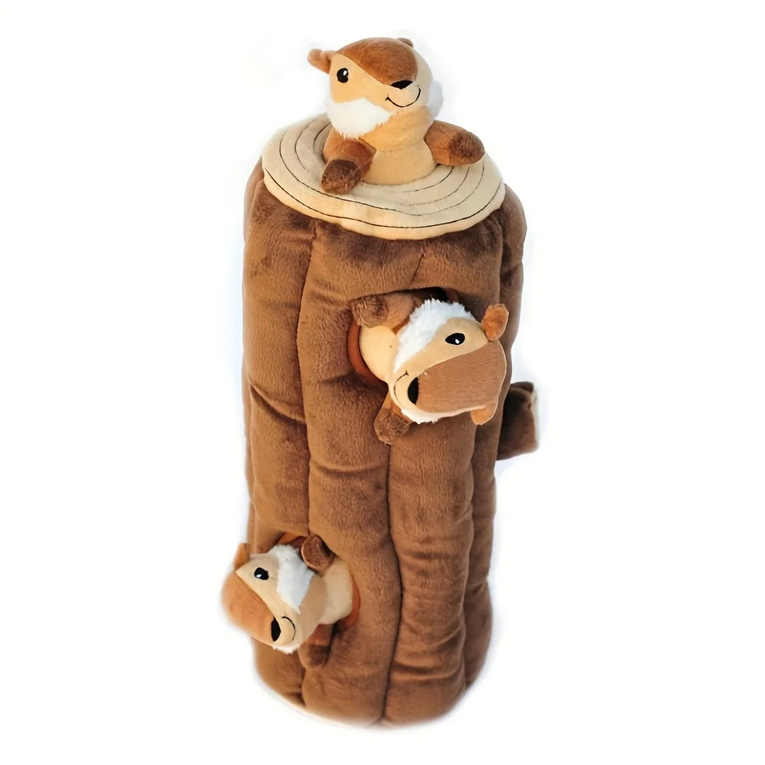 Interactive Plush Squirrel Dog Toy Hide and Seek Medium Dogs