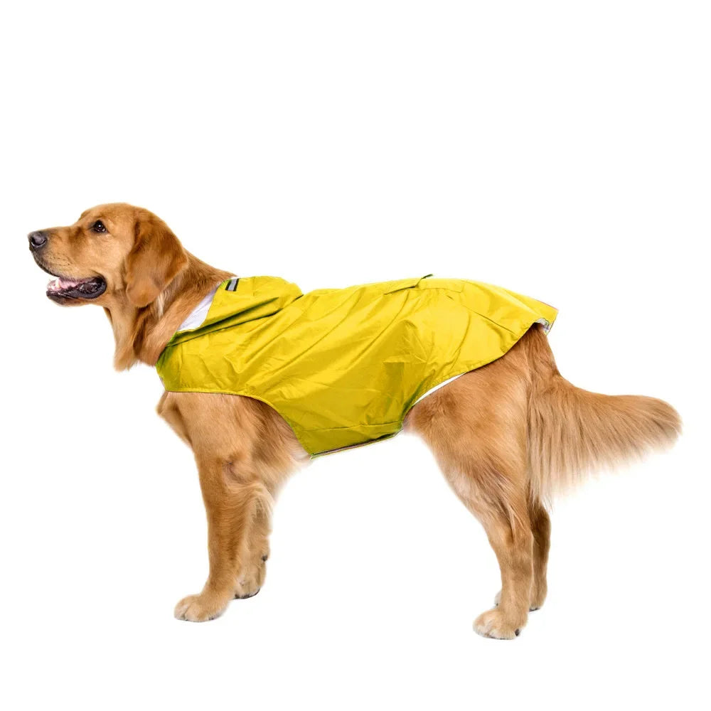 Dog Raincoat Waterproof Polyester Reflective Stripe Jacket