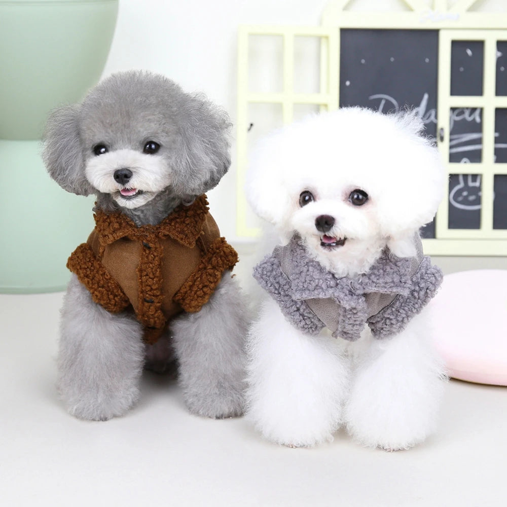 British Style Dog Jacket Lamb Fleece Winter Coat For Dogs