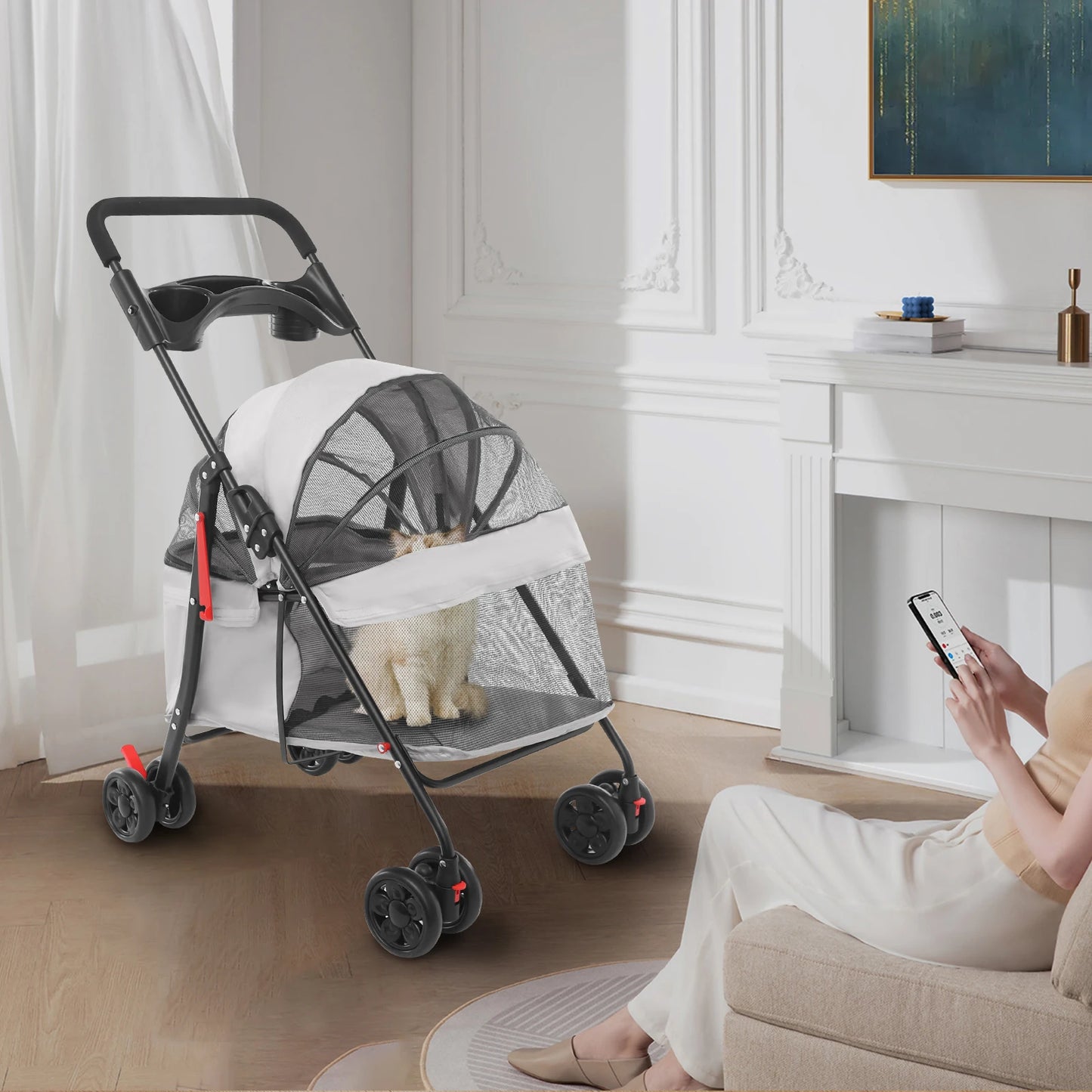 Breed Foldable Lightweight Pet Cart For Small Dogs And Cats