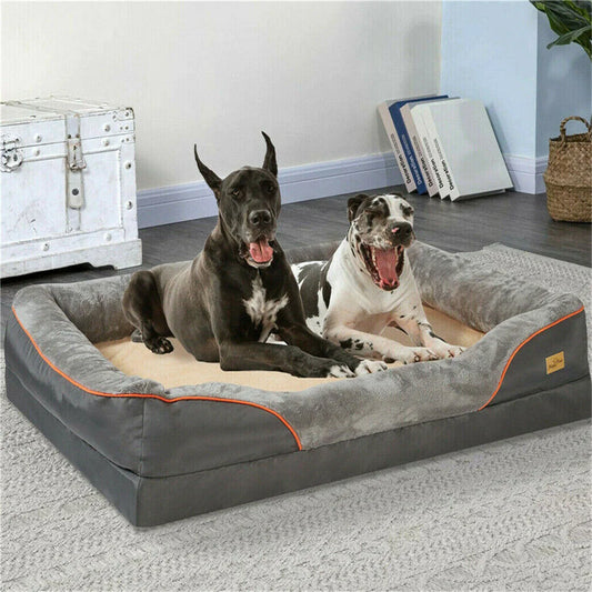 BORWARTC Orthopedic Memory Foam Waterproof Dog Bed With Removable Cover