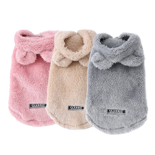 Winter Fleece Hoodie For Small Medium Dogs And Cats