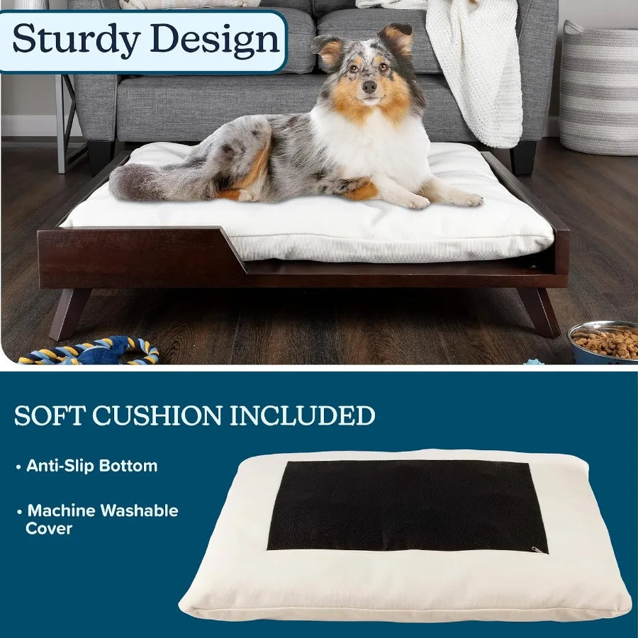 Sichuan Elevated Dog Bed With Wood Frame And Cushion