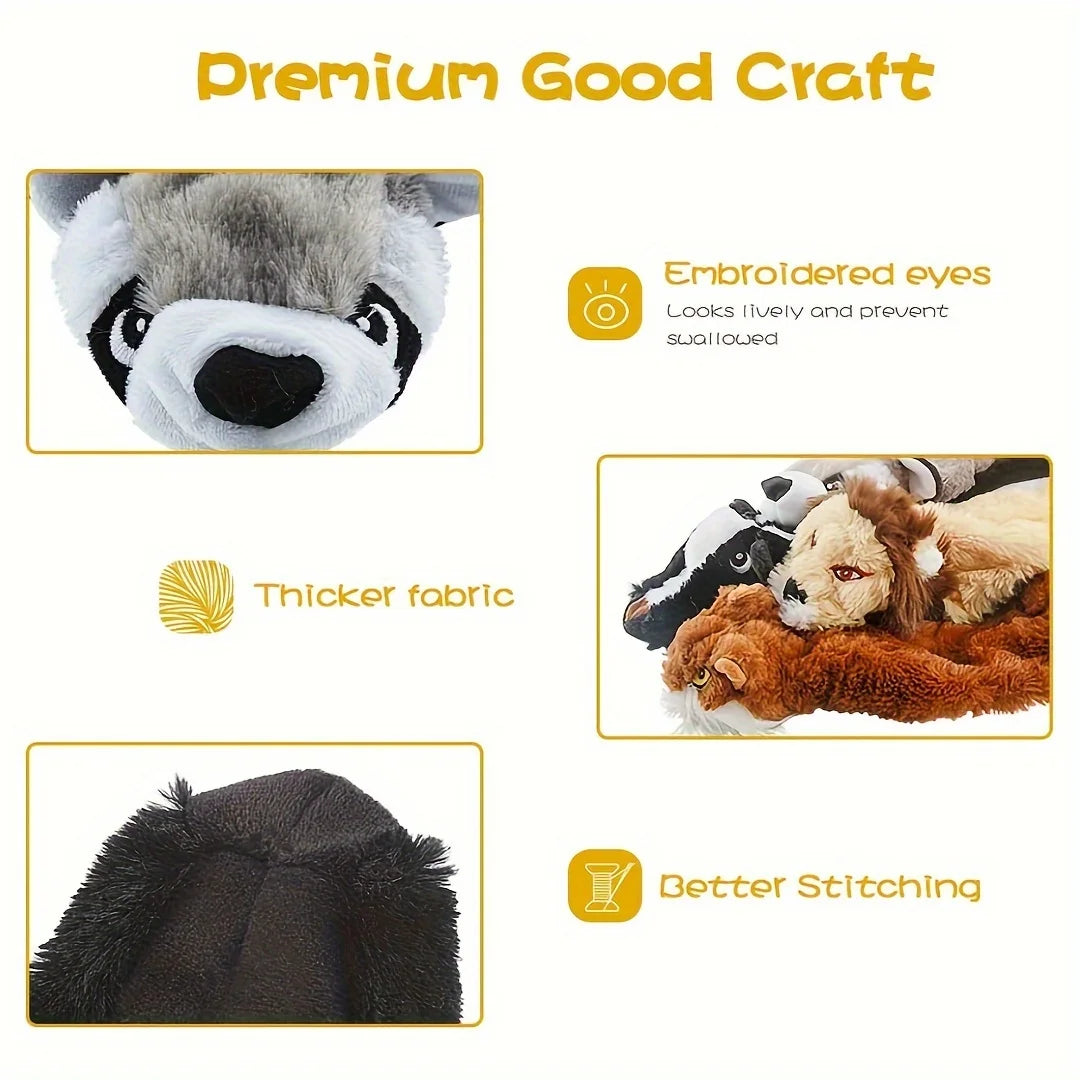 Squeaky Plush Dog Toy Durable Chew For All Breeds Safe