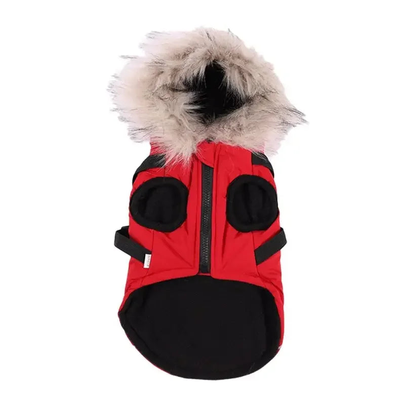 Winter Harness Dog Coat Waterproof Hooded Jacket For Dogs
