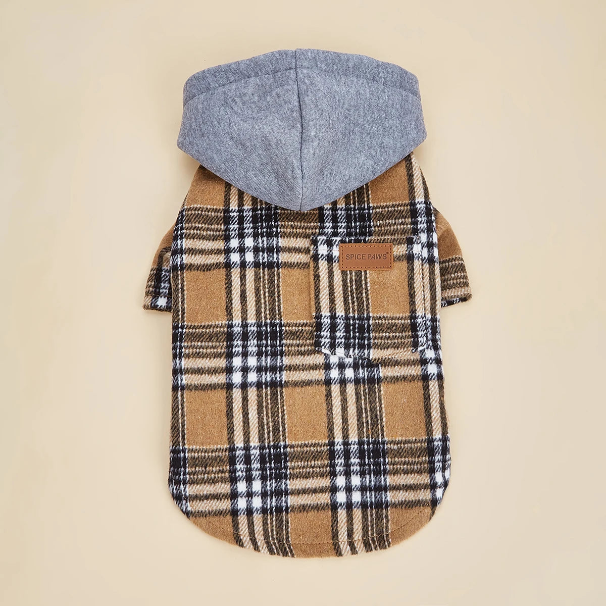 Dog Hoodie For Small Dogs Plaid Pocket Puppy Sweatshirt
