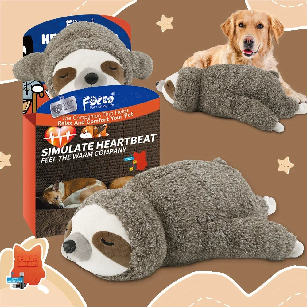 Dog Heartbeat Sloth Toy For Stress Relief Aid Crate Training