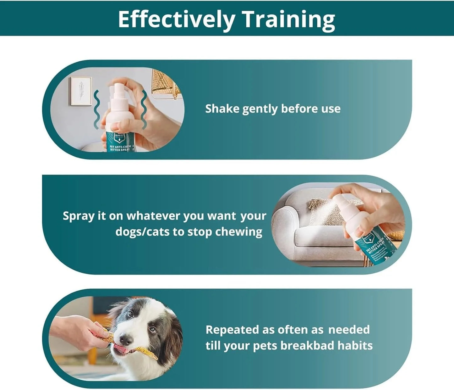 No Chew Spray for Dogs Bitter Deterrent No Alcohol Natural