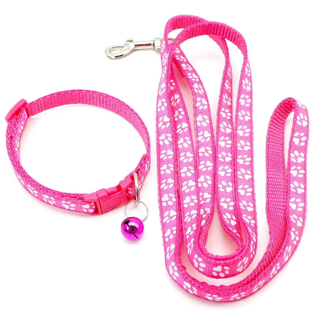Printed Dog Cat Leash Adjustable Outdoor Walking Rope