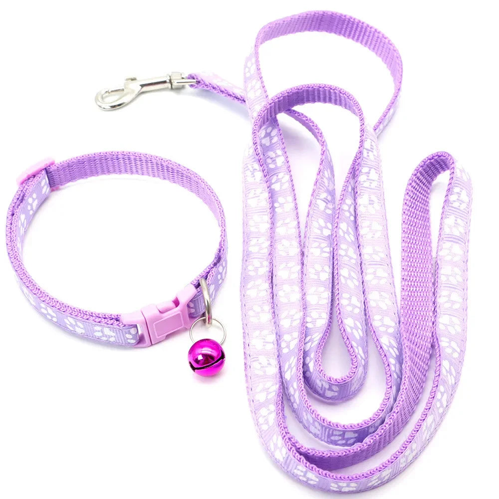 Printed Dog Cat Leash Adjustable Outdoor Walking Rope