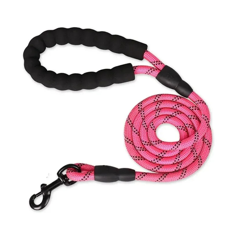 Reflective Dog Leash With Padded Handle Heavy Duty Traction Rope
