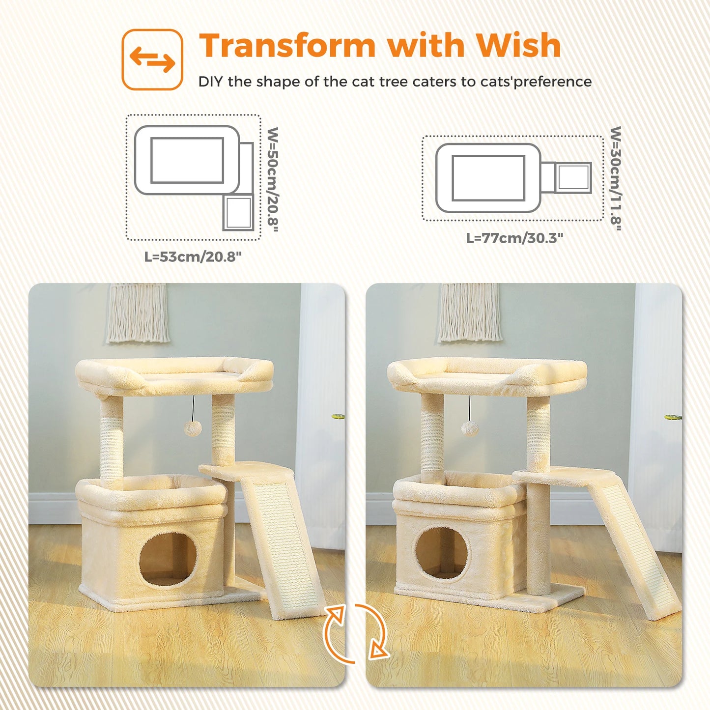 PAWZ Road Small Indoor Cat Tree With Sisal Post