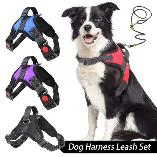 Adjustable No Pull Dog Harness And Leash Set