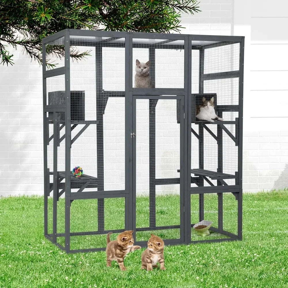 Closure Outdoor Cat Enclosure Catio With Waterproof Roof Iron