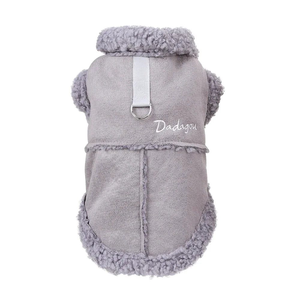 British Style Dog Jacket Lamb Fleece Winter Coat For Dogs