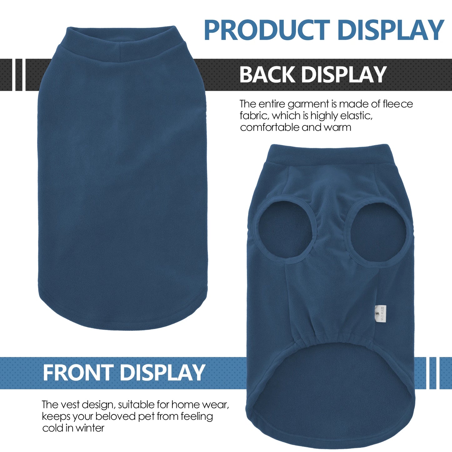 Fleece Dog Sweater Stretchy Pullover Soft Jacket For Dogs